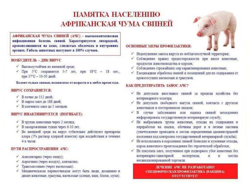 Памятка для населения! АЧС