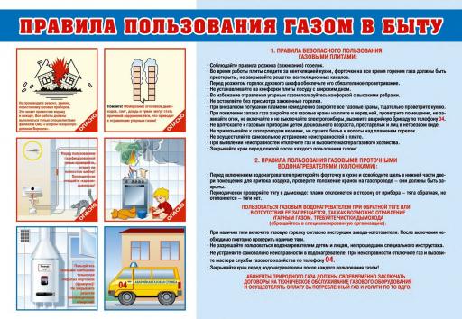 Правила пользования газа в быту