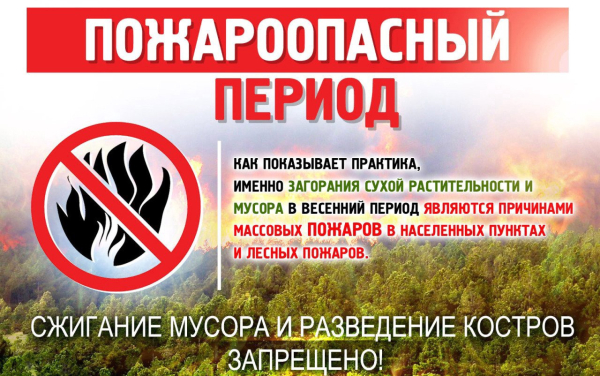 Внимание !Противопожарный режим с 01 по 20 апреля 2023г.